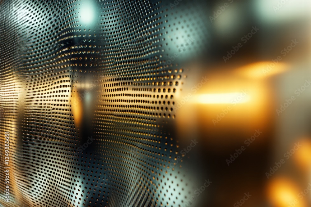Poster metallic texture with dynamic light reflections creating an artistic perspective