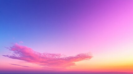 Fototapeta premium Pink sunset cloudscape over ocean; serene background for design