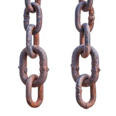 Fototapeta premium Detailed Close-Up of Rusty Metal Chains Hanging Together in Industrial Style