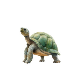 Obraz premium A curious tortoise exploring its surroundings in a vivid, colorful environment. transparent background