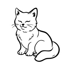 A modern, flat-design cat icon with sharp, clean lines, perfect for pet-related websites, apps, and branding.