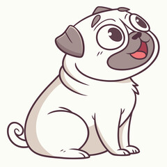 set of dogs and pug with bow tie vector illustration of cartoon dog