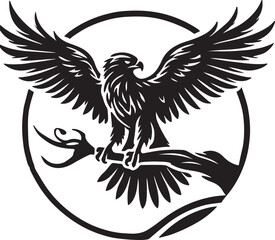 eagle tattoo vector illustration
