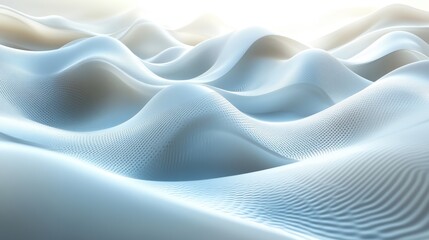 Obraz premium Abstract light blue wavy landscape, digital art, background