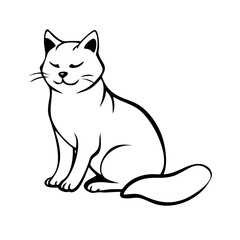 A modern, flat-design cat icon with sharp, clean lines, perfect for pet-related websites, apps, and branding.