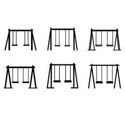 swing icon Black line art vector logo