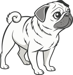 set of dogs and pug with bow tie vector illustration of cartoon dog