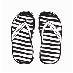 Pairs of colored striped flip flops vector Vector Image isolated on white background