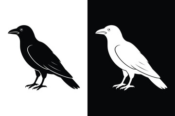 High-Quality Crow Bird Silhouette Vector for Designers.