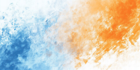 Abstract Paint Splatter Art With Blue And Orange Colors