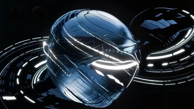 abstract technological background with techno ball 