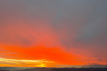 beautiful view of sunset over the mountains