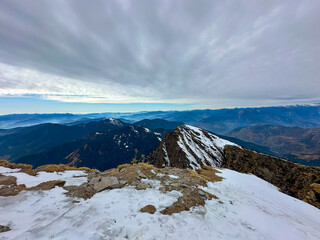 drone video of Chandrashila trek peak covered in snow during winter