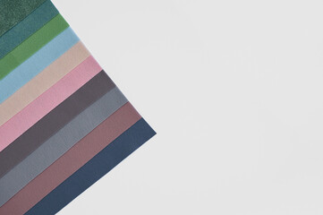 Samples of felt in pastel colors.