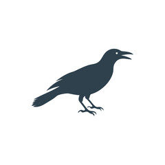 Stylized Crow Bird Vector Icon for Creative Projects.
