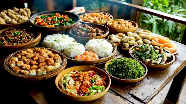 Deliciously diverse food spread at local gathering