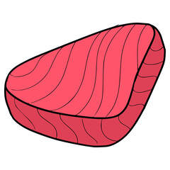 tuna meat  illustration hand drawn isolated vector