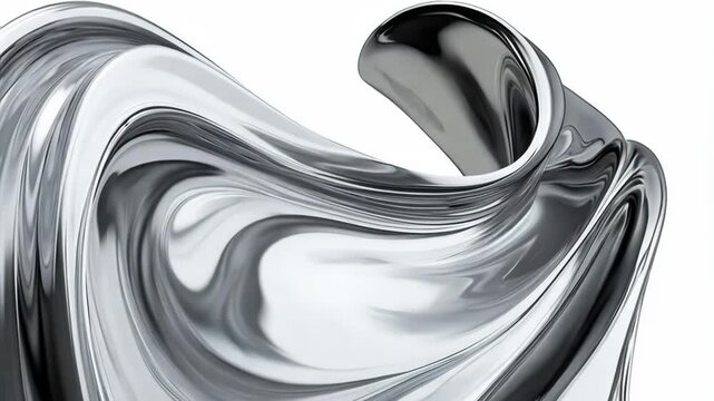 Elegant liquid metal flow capturing dynamic movement in high resolution silver waves