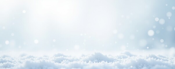 Fototapeta premium Snowflakes falling gently on a white background, cold, stillness, snowflakes