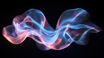 Colorful Waves of Light Flowing Gracefully on a Dark Background