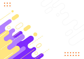 Abstract geometric purple and yellow background with outline shapes. Flat design vector.