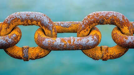 Fototapeta premium Rusted Chain Links by Water