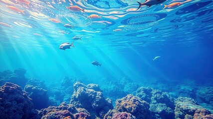 Enchanting Underwater Tapestry: Exploring Aquatic Realms in Vivid Hues