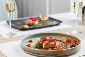 Sushi specialties crafted with fresh ingredients take center stage, complemented by a luxurious dessert that enhances the festive Valentine's Day atmosphere