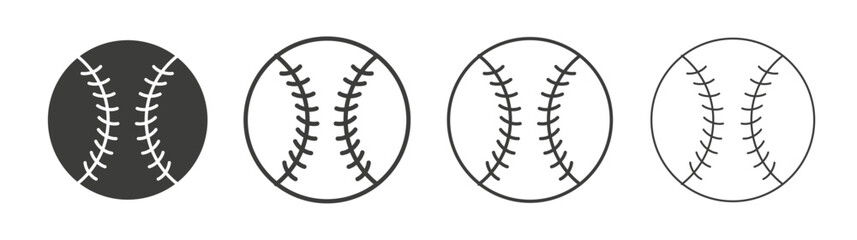 Baseball icons set vectors graphic designs