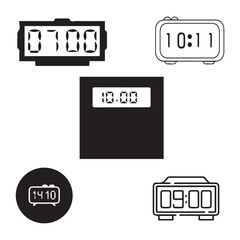 Digital clock, digital, clock, watch, time, alarm, technology, timer vector design icon symbol set 