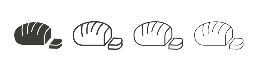 Bread icons set vectors graphic designs