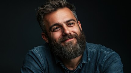 Obraz premium portrait of a smiling man with a beard