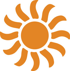 Stylized sun icons on a white background, perfect for summer design projects.