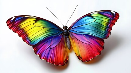 A colorful butterfly on a clean white background, transparent isolate