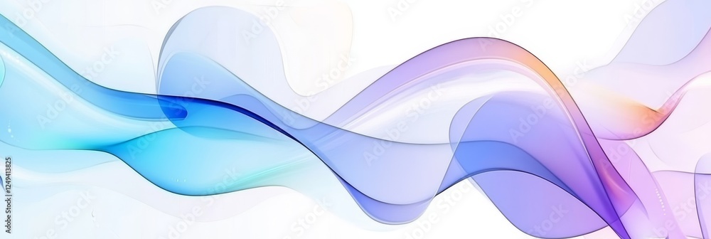 Poster abstract waves of flowing gradient colors, fluid dynamic shape, vibrant and ethereal concept