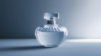 A delicate glass perfume bottle, isolated with no background