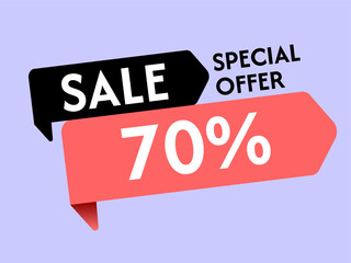 Special offer 70% sale with beautiful background
ribbon discount, promotion, sale, black friday