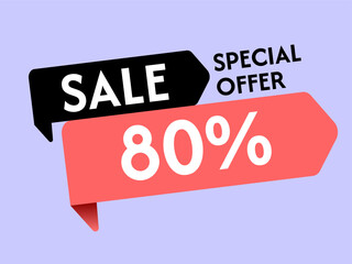Special offer 80% sale with beautiful background
ribbon discount, promotion, sale, black friday