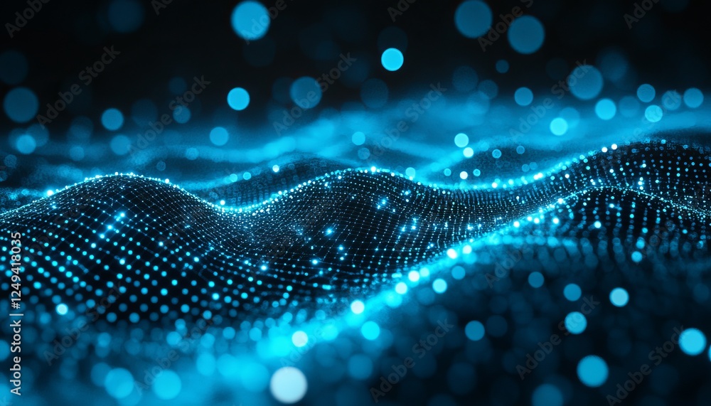 Poster abstract technology background. glowing network connection, seamless data transfer pattern