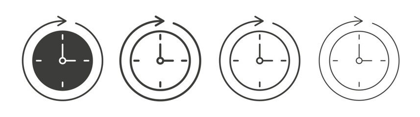 Time forward icons set vectors graphic designs