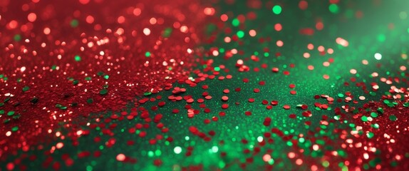 Festive Red and Green Glitter Background for Holiday Themed Designs and Decorations
