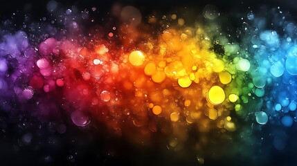 Obraz premium Rainbow Bokeh Abstract Background With Colorful Lights