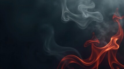 Obraz premium Abstract Swirling Smoke and Fire Design An Ethereal Composition of Contrasting Elements