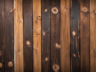 Dark and light brown vertical wooden planks creating rustic background texture.