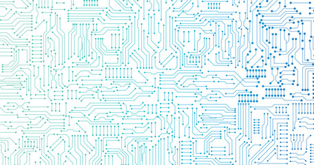 Electronic circuit boards on a seamless white background. High tech technology geometric and connection system background with digital data abstract.