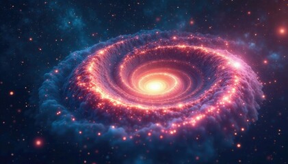 Fototapeta premium Glittering stardust swirls in a cosmic whirlpool, galaxy, nebula