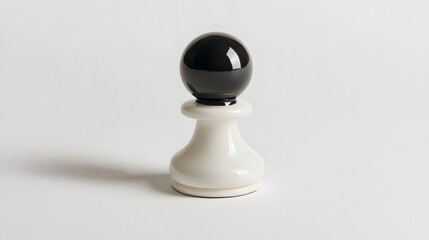 A black-and-white chess pawn, isolated on white