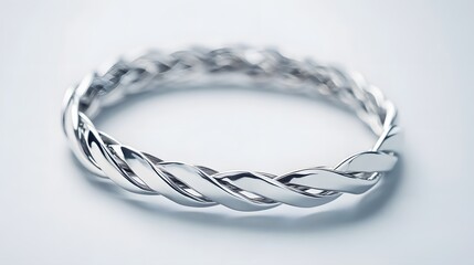 Naklejka premium A delicate silver bracelet, isolated on a white background
