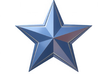 Obraz premium 3D rendering of the Texas star, in a blue and white color scheme, on a black background,
