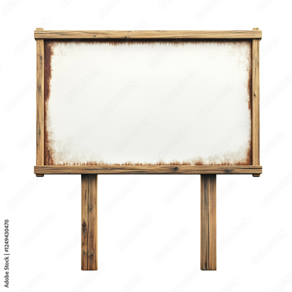 Poster rustic wooden sign with blank space for personalized message or design